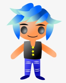 Boy With Blue Hair Clip Art, HD Png Download, Transparent PNG