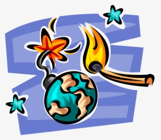 Vector Illustration Of Planet Earth Globe As Time Bomb, HD Png Download, Transparent PNG