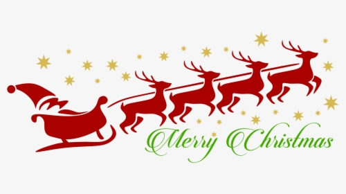 Santa Reindeer Cliparts - Png Santa Claus Clipart With Reindeer, Transparent Png, Transparent PNG