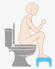 Correct Toilet Position For Pregnant Women With Constipation - Pregnant Woman Sitting On Toilet, HD Png Download, Transparent PNG