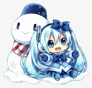 Hatsune Miku Vocaloid Christmas Snowman Kawaii - Hatsune Miku Chibi Kawaii, HD Png Download, Transparent PNG