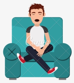 Transparent Person Sitting Down Clipart - Persona Sofa, HD Png Download, Transparent PNG