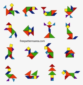 Hexagon Clipart Tangram - Tangram Shapes, HD Png Download, Transparent PNG