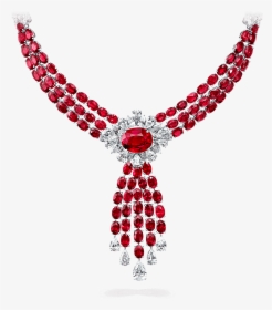 Diamond Necklace With Rubies, HD Png Download, Transparent PNG