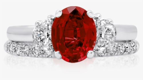 Ruby Engagement Ring With Moon Cut Side Diamonds - Pre-engagement Ring, HD Png Download, Transparent PNG