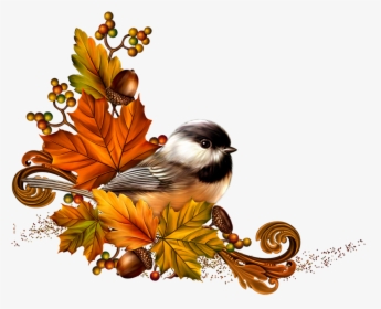 Autumn Elegance Spring Birds, Leaf Clipart, Bird Clipart, - Illustration, HD Png Download, Transparent PNG