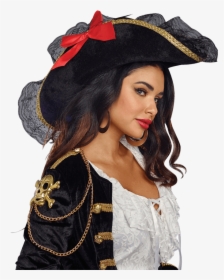 Lace Ruffle Pirate Hat - Woman Pirate Hat, HD Png Download, Transparent PNG