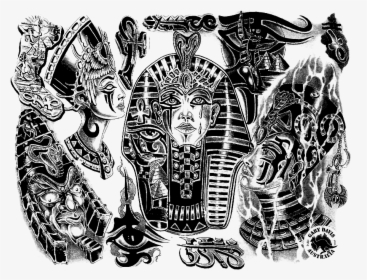 Tattoo Ancient Sleeve Artist Egypt Egyptian Clipart - Diseños De Tatuaje Egipcio, HD Png Download, Transparent PNG