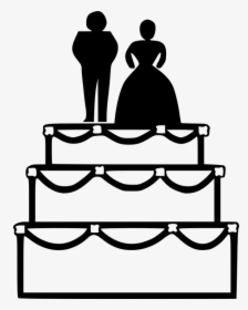 Cake, Wedding, Bride, Groom, Marriage, Celebration - Clipart Wedding Cake, HD Png Download, Transparent PNG