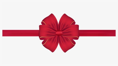 Red Bow With Art - Satin, HD Png Download, Transparent PNG