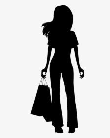 Girl With Shopping Bags Silhouette - Happy Gudi Padwa 2019, HD Png Download, Transparent PNG