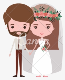 Clip Art Marriage Cartoon - Beard Cartoon Married Couple, HD Png Download, Transparent PNG