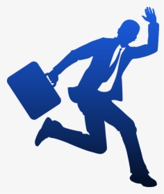 Free Vector Businessman Running In Blue Color - Blue Business Man Icon, HD Png Download, Transparent PNG