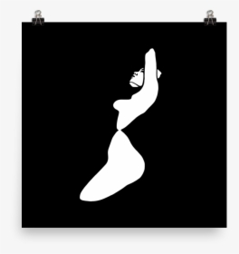 Sexy Naked Girl Black And White Silhouette Wall Art - Ice Skating, HD Png Download, Transparent PNG