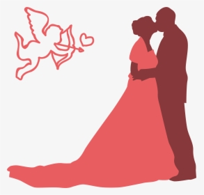 Wedding Silhouette Clip Art - Romance, HD Png Download, Transparent PNG