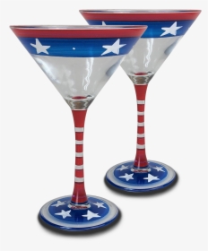 Stars & Stripes Martini Glass S/2 - Martini Glass, HD Png Download, Transparent PNG