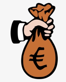 Bag Of Euros Vector Graphics - Money Bag Clipart, HD Png Download, Transparent PNG