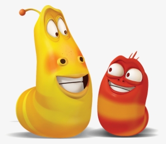 Larva Red And Yellow Smiling At Each Other - Larva Cartoon Png, Transparent Png, Transparent PNG