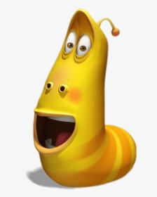 Larva Yellow Mouth Wide Open - Yellow Larva Cartoon, HD Png Download, Transparent PNG