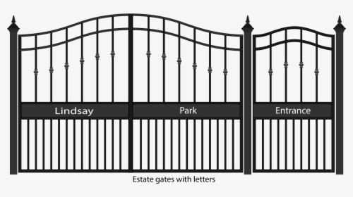 Stee Estate Gates With Name - Steel Gate With Name, HD Png Download, Transparent PNG