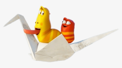 Larva Red And Yellow On Paper Plane - Origami, HD Png Download, Transparent PNG