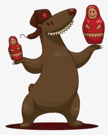 Bear - Russian On A Bear Funny, HD Png Download, Transparent PNG