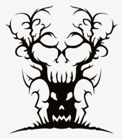 Scary Spooky Tree Png Clipart Image - Spooky Scary Halloween Drawings, Transparent Png, Transparent PNG