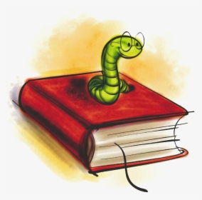 Bookworm2 - Book With A Worm, HD Png Download, Transparent PNG