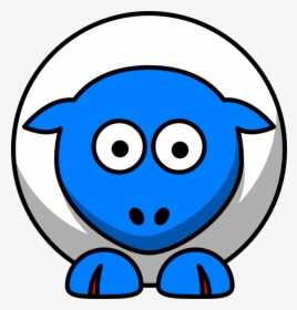 Sheep Looking Straight White With Bright Blue Face - Fat Cartoon Sheep, HD Png Download, Transparent PNG