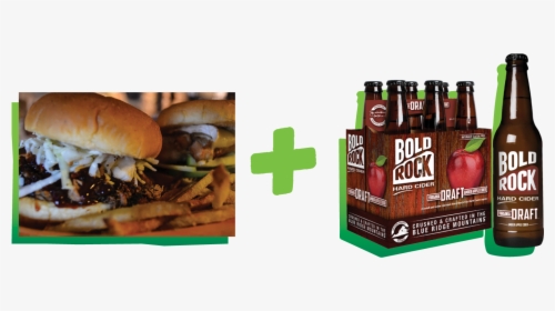 Barbecue Burger Paired With Virginia Draft Bold Rock - Bold Rock, HD Png Download, Transparent PNG