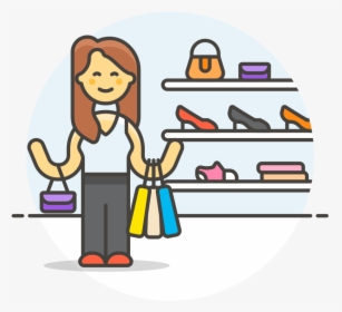 Shopping Shoes Woman Icon - Woman Shopping Icon Png, Transparent Png, Transparent PNG