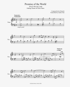 Ending Theme Of Howl S Moving Castle For Piano - Katana Zero Nocturne Sheet Music, HD Png Download, Transparent PNG