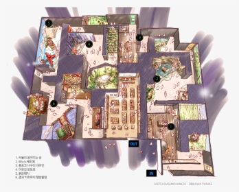 Exhibit Map - Spirited Away Bath House Layout, HD Png Download, Transparent PNG