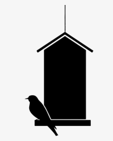 Bird House Silhouette Clip Arts - Bird House Black And White, HD Png Download, Transparent PNG