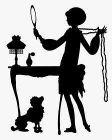 Flapper Silhouette, 1920s, Poodle, Woman, Pearls - Mothers Day Beauty Party, HD Png Download, Transparent PNG