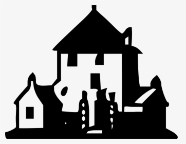 Haunted House Svg Clip Arts - Black And White Mansion Clipart, HD Png Download, Transparent PNG