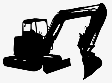 Excavator Clipart Transparent - Excavator Black And White, HD Png Download, Transparent PNG