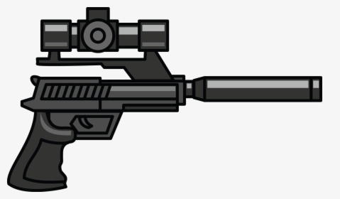 Gun Snipers Pencil And - Pistol With Silencer And Scope, HD Png Download, Transparent PNG