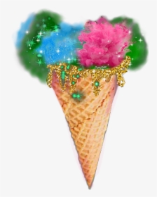 Icecreamcone Smokey Colorful Cone Summer Freetoedit - Ice Cream Cone, HD Png Download, Transparent PNG
