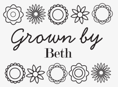 Grown By With Flowers Border Stamp - Line Art, HD Png Download, Transparent PNG
