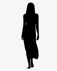 Silhouette Woman Walking - Woman In Dress Icon, HD Png Download, Transparent PNG