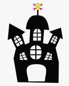 Halloween Haunted Houses Clipart - Haunted House Clipart Free Black And White, HD Png Download, Transparent PNG
