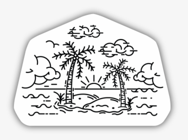 Palm Tree Island Sticker - Illustration, HD Png Download, Transparent PNG