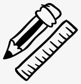 Pencil And Ruler Hand Drawn Education Tools - Png Hand Drawn Education, Transparent Png, Transparent PNG