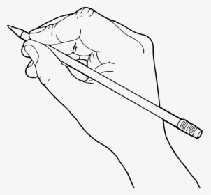 Line Art,drawing,neck - Hand With Pencil Drawing, HD Png Download, Transparent PNG