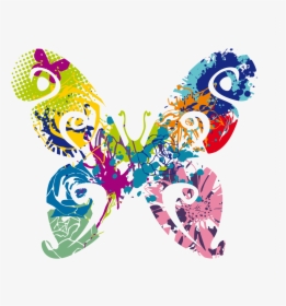 Abstract Butterfly Vector Graphic - Transparent Colorful Abstract Border, HD Png Download, Transparent PNG