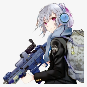 Anime Girl With Gun Png , Png Download - Cute Anime Girl With Gun, Transparent Png, Transparent PNG