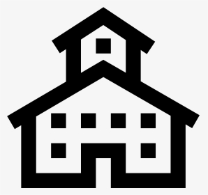 School House Icon Free - School House Icon Black And White, HD Png Download, Transparent PNG
