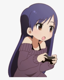 Gamer Girl Png - Cute Anime Gifs For Discord, Transparent Png, Transparent PNG