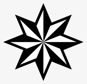 Black Stars Clipart Free - 8 Point Star Vector, HD Png Download, Transparent PNG